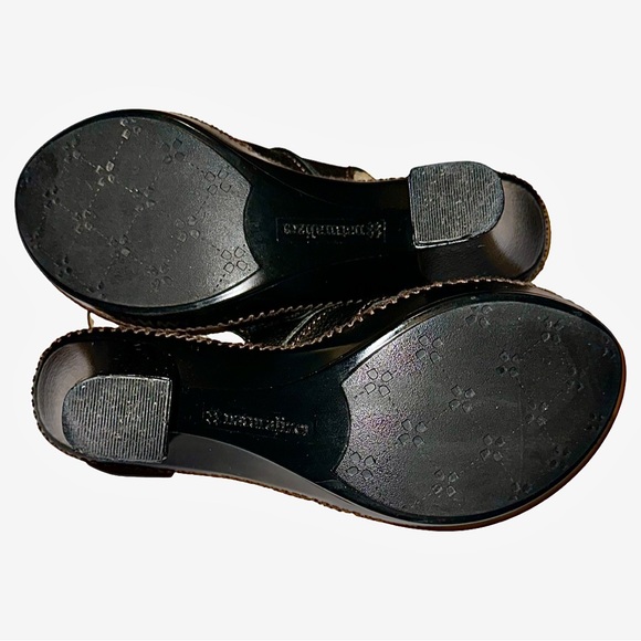 Naturalizer N5 Open Toe Sling Back Platforms Brown/Black, 9.5 - Picture 6 of 6